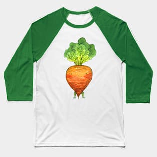 "I love Veggies" Carrot Cute Watercolour Handmade Baseball T-Shirt